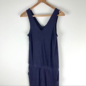 Ann Taylor Loft Beach Blue Linen Jumpsuit